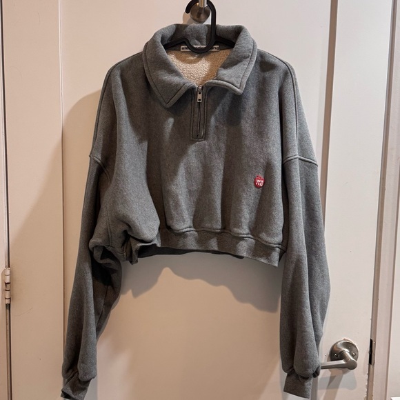 Alexander Wang Tops - ALEXANDER WANG Gray Half-Zip Sweatshirt